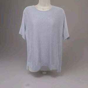 EILEEN FISHER India Sky Round Neck Knit Tencel Silk Top Size Small Lavender  new